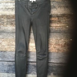Joie Black mid rise leather pants
